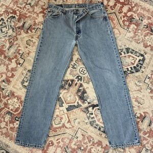 Vintage 90s Levi's 501 Jeans USA Made 34x32 (Tag 36x32) Button Fly‎ Light Wash